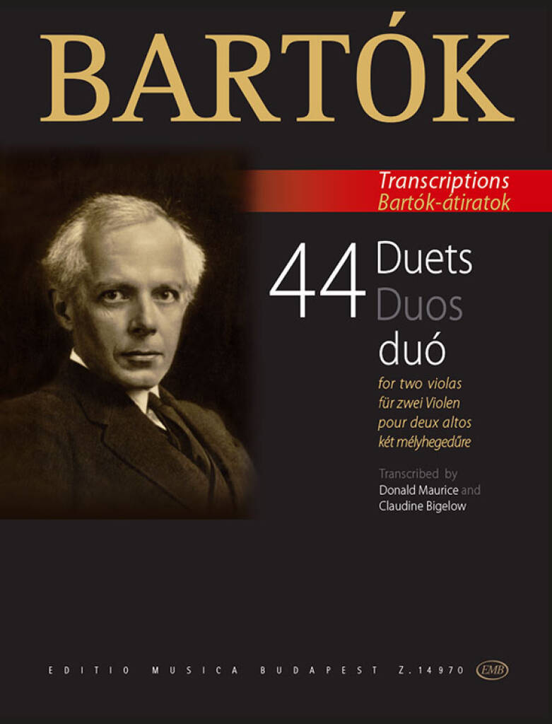BELA BARTOK : 44 DUETS FOR TWO VIOLAS FROM THE 44 VIOLIN DUETS
