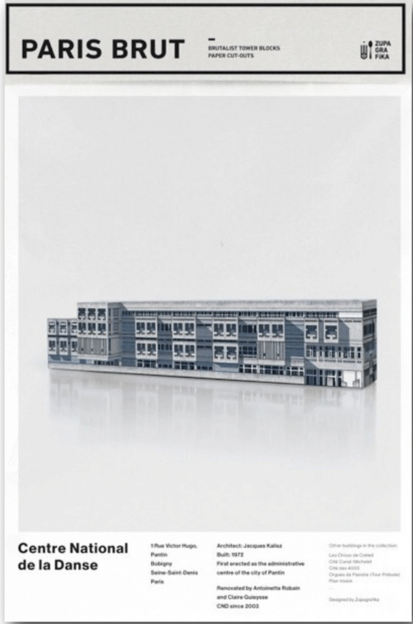 PARIS BRUT: Centre National de la Danse - Brutalist Paris Paper Blocks