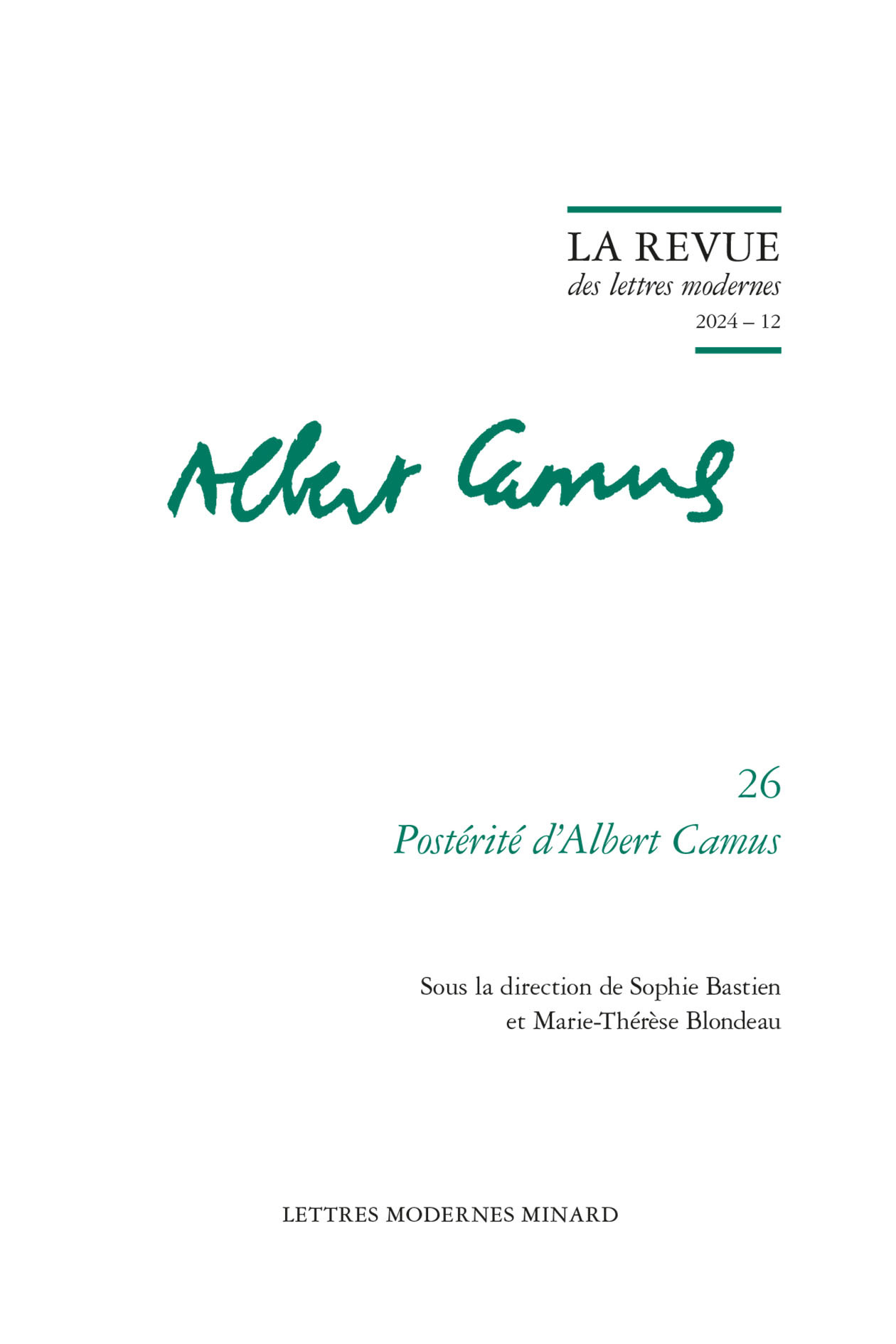 La Revue des lettres modernes