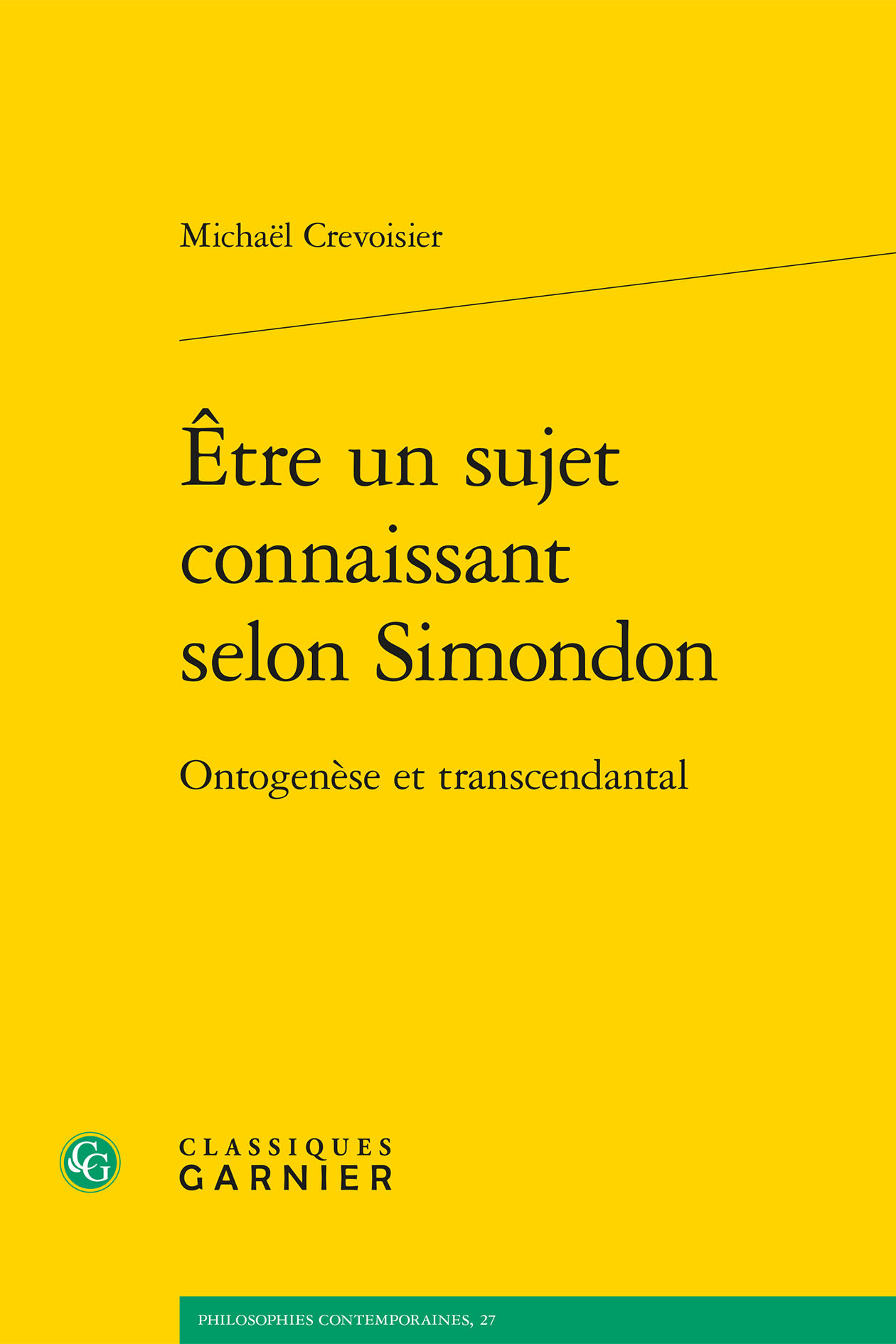 Être un sujet connaissant selon Simondon