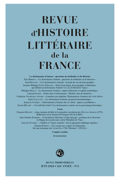 Revue d'Histoire littéraire de la France