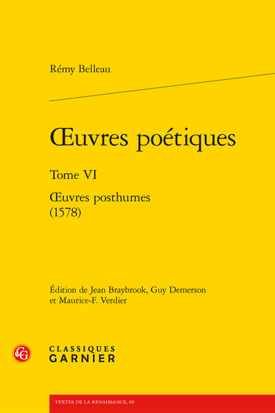 oeuvres poétiques