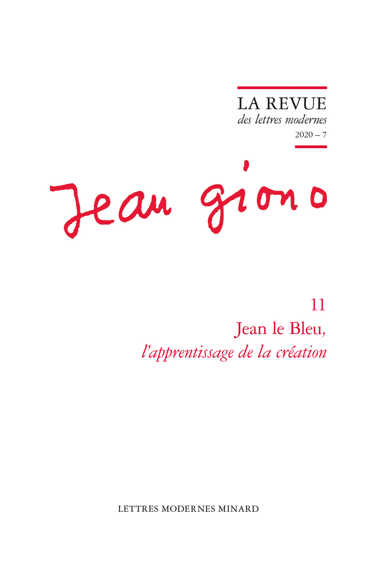 Jean le Bleu, l'apprentissage de la création