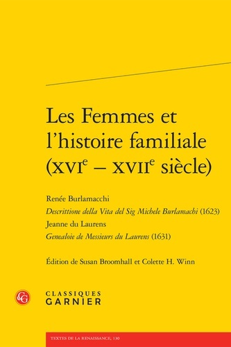 Les femmes et l'histoire familiale (xvie - xviie siècle) - renée burlamacchi des