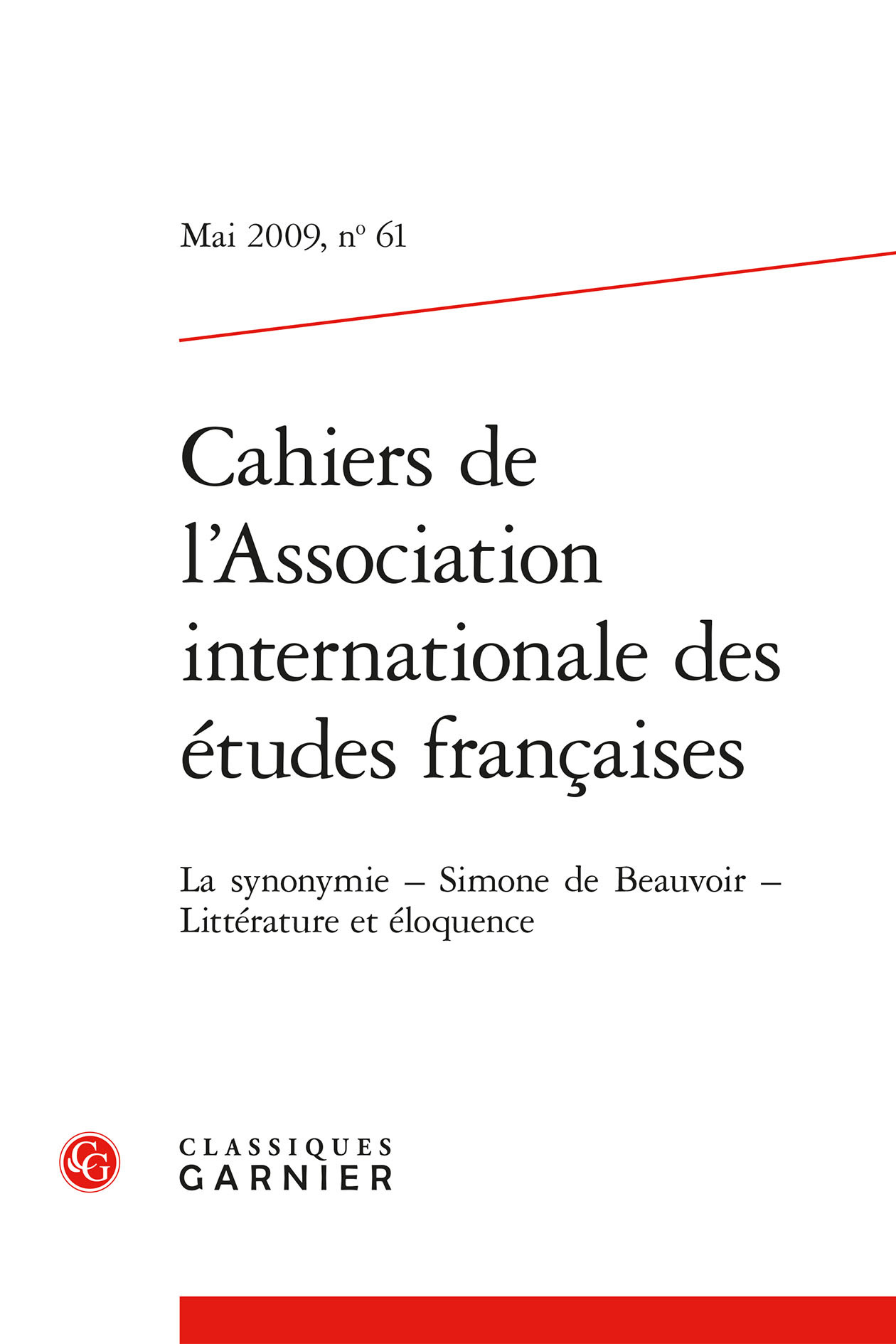 Cahiers de l'Association internationale des études françaises