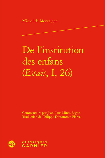 De l'institution des enfans (Essais, I, 26)