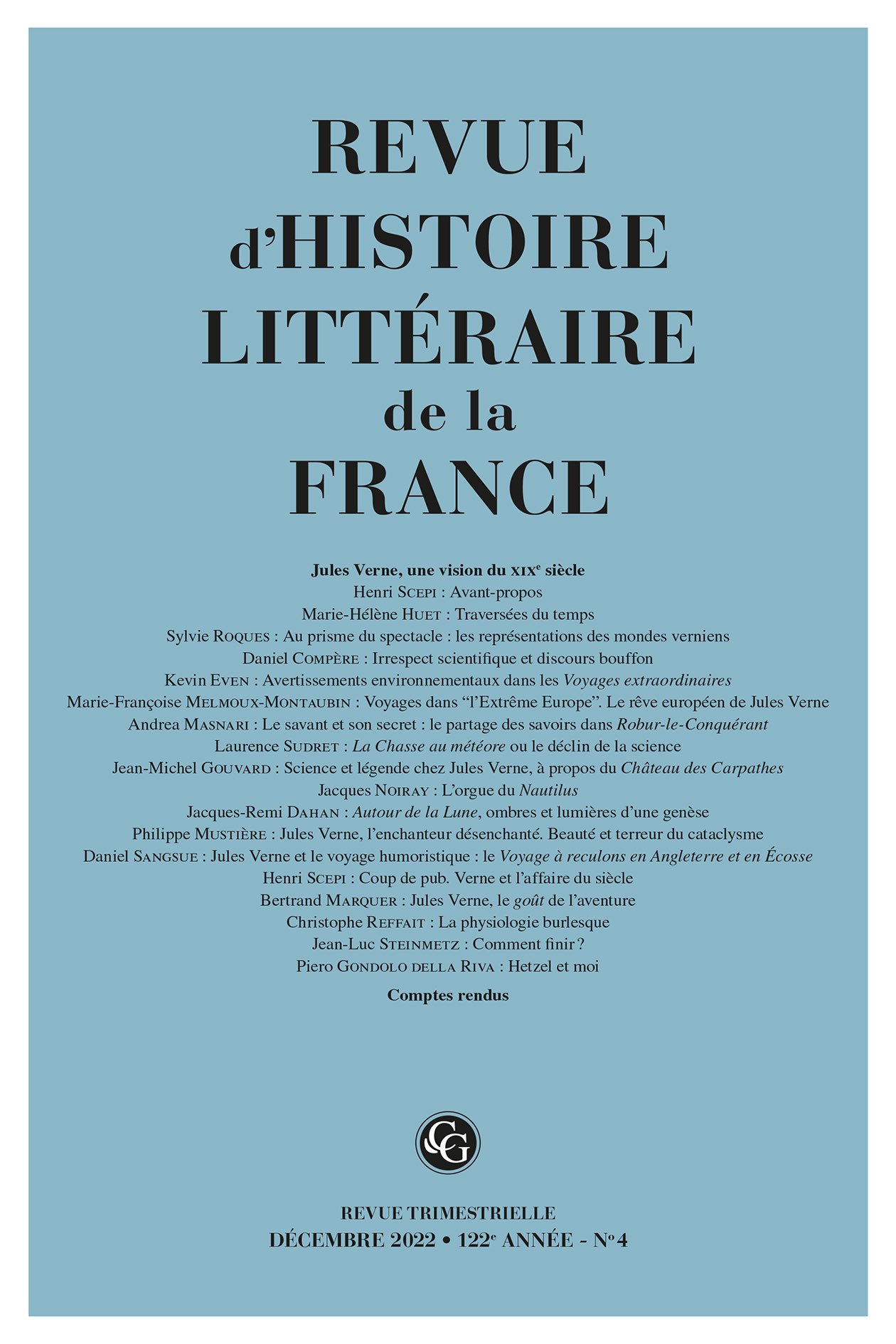 Revue d'Histoire littéraire de la France