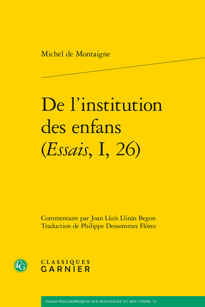 De l'institution des enfans (Essais, I, 26)