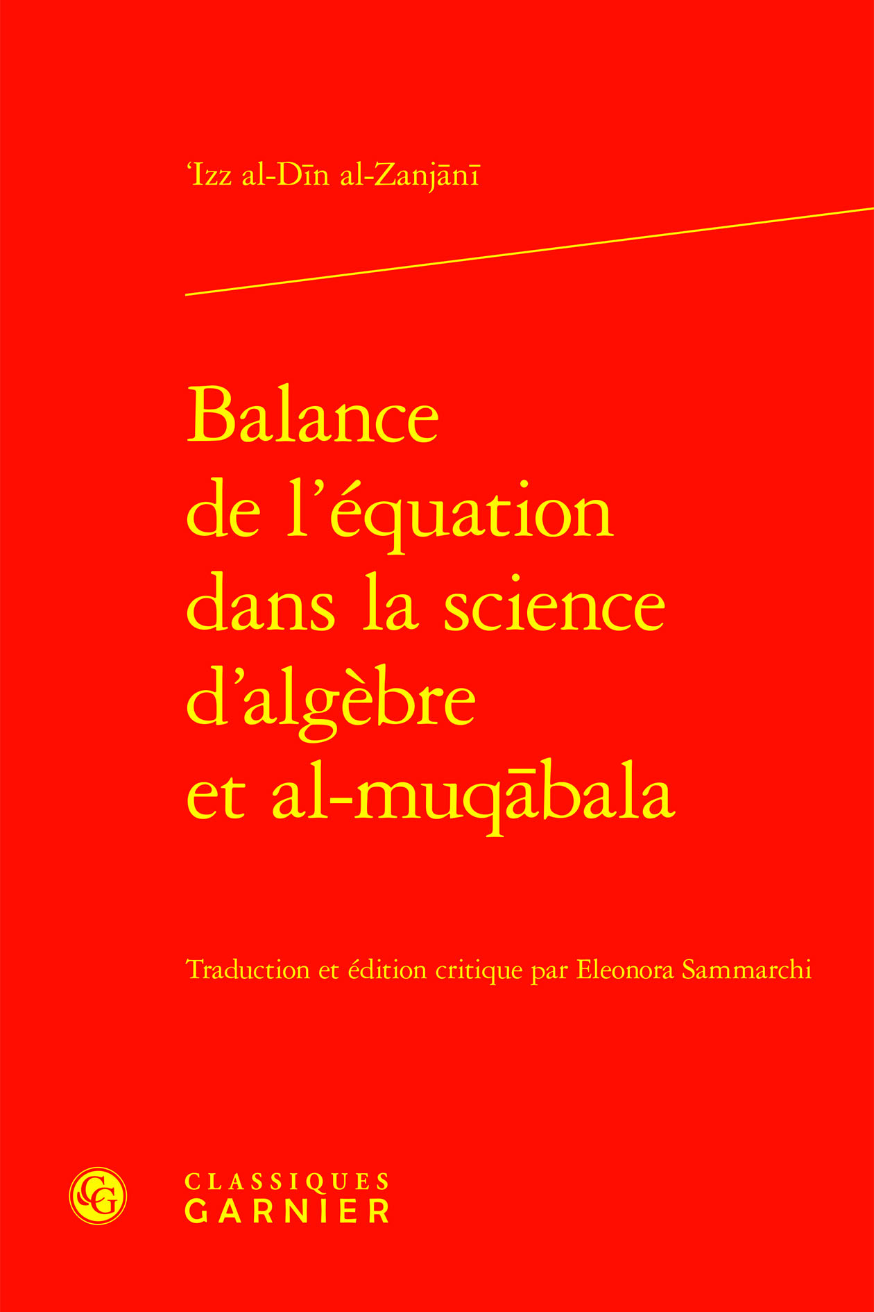 Balance de l'équation dans la science d'algèbre et al-muqābala