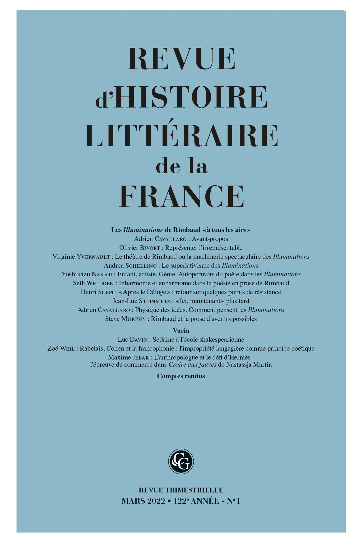 Revue d'Histoire littéraire de la France