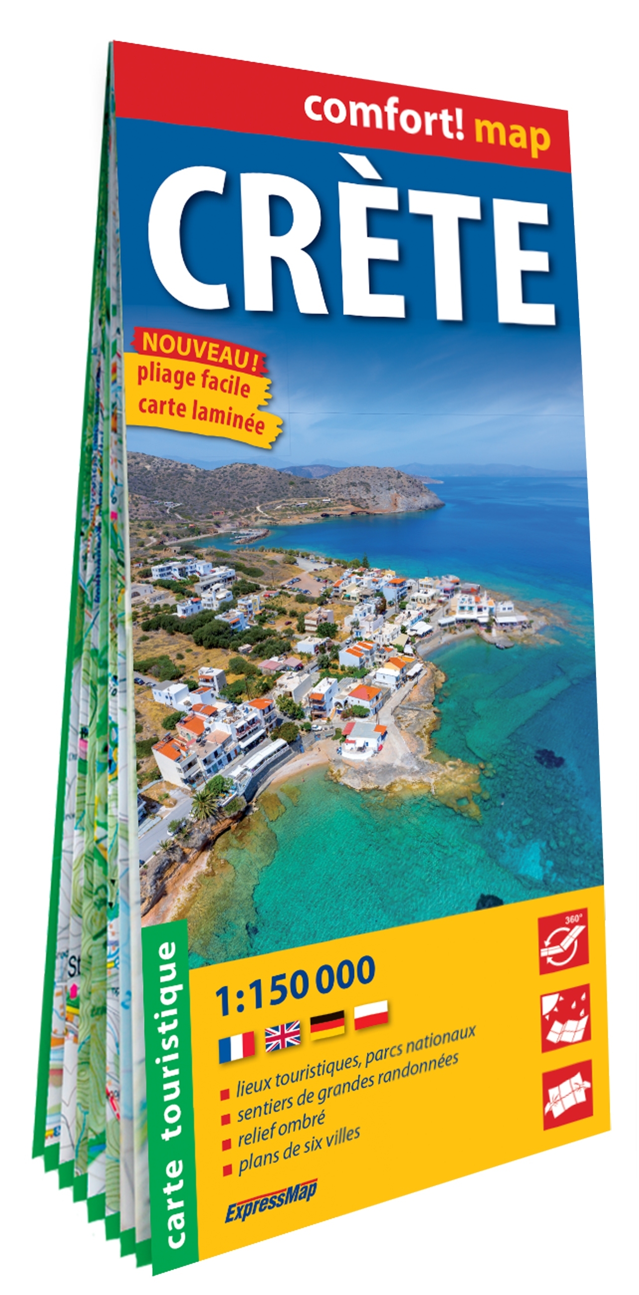 Crète 1/150.000 (carte grand format laminée)