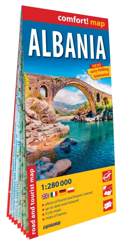 Albanie 1/280.000 (carte grand format laminée)