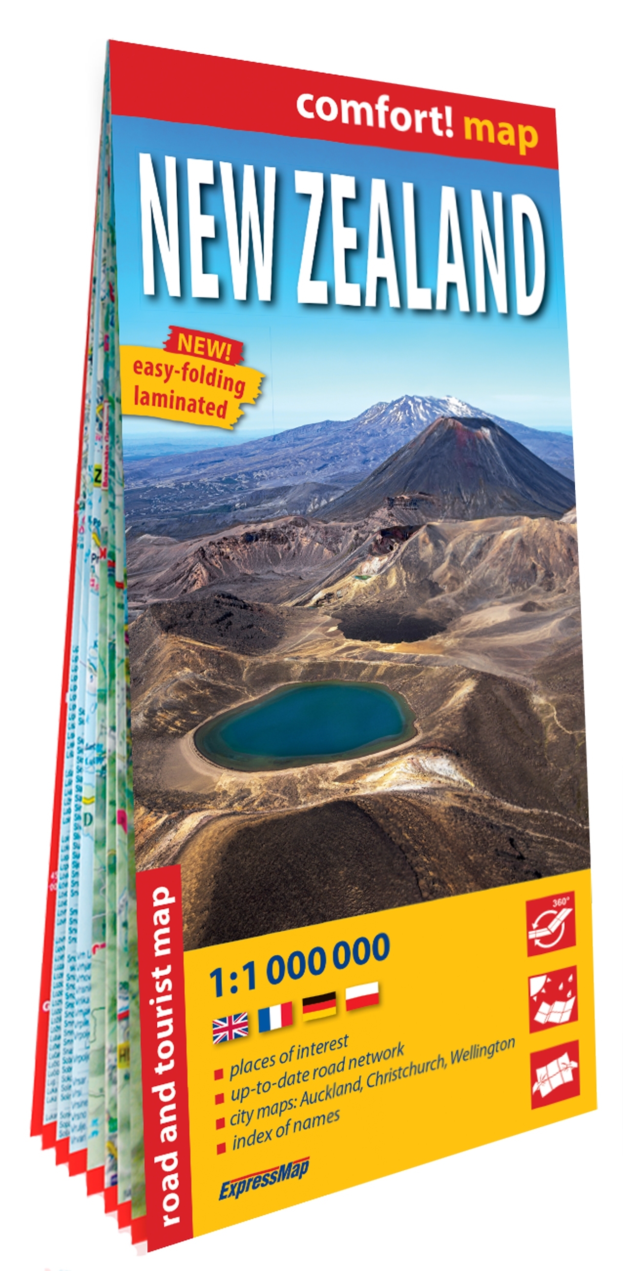 Nouvelle-Zélande 1/1.000.000 (carte grand format laminée). New Zealand