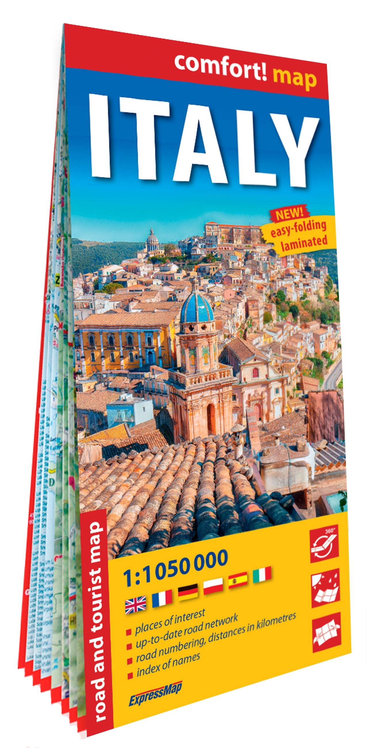 Italie 1/1.050.000 (carte grand format laminée). Italy