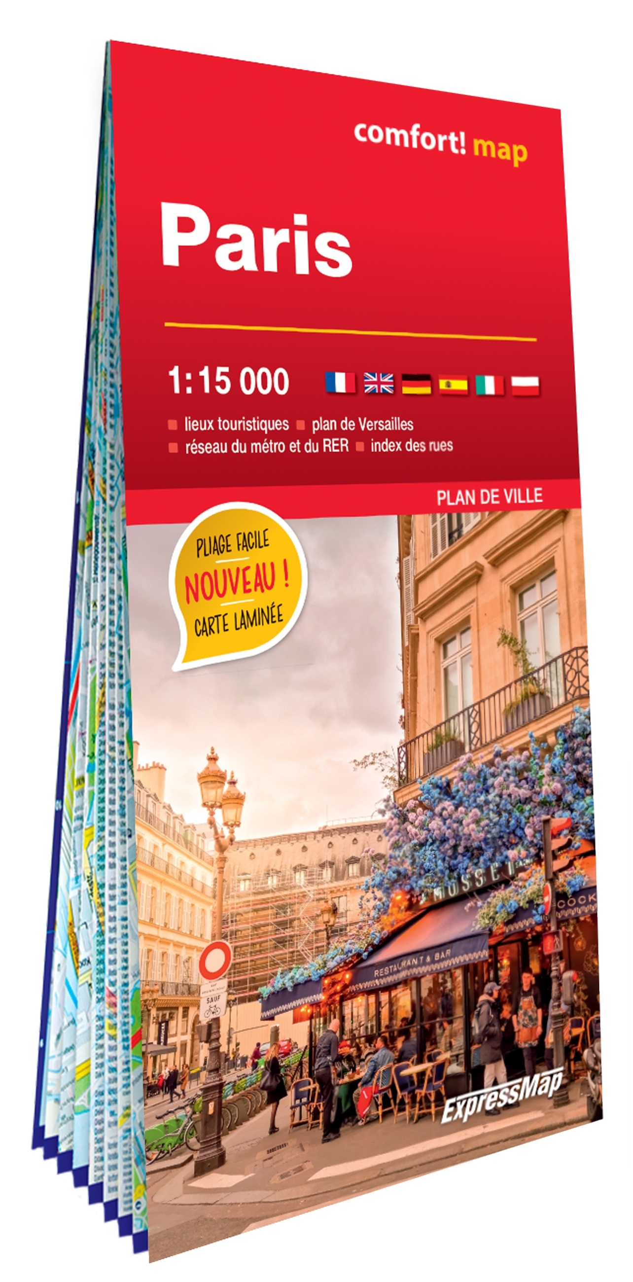 Paris 1/15.000 (carte grand format laminée - plan de ville)