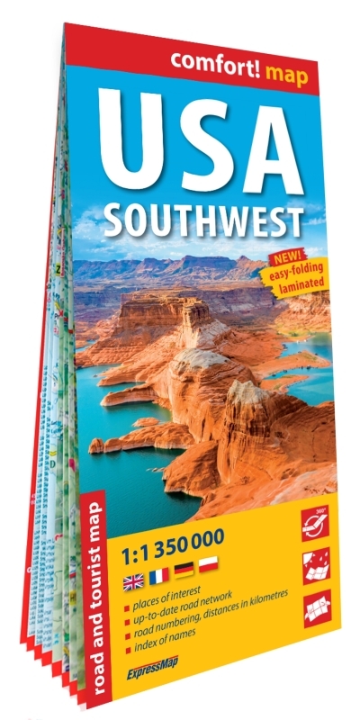 États-Unis. Sud-Ouest 1/1.350.000 (carte grand format laminée). USA Southwest
