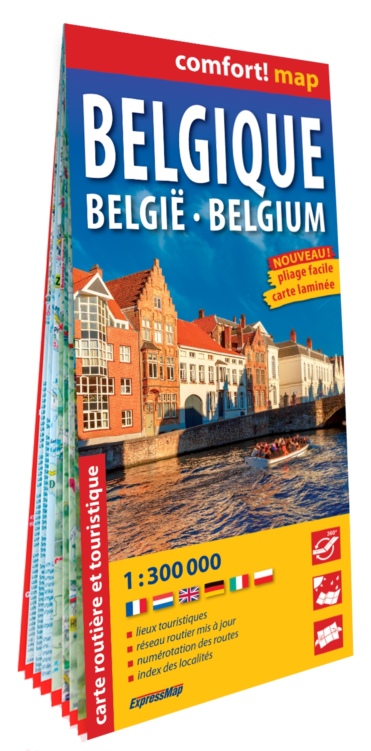 Belgique 1/300.000 (carte grand format laminée)