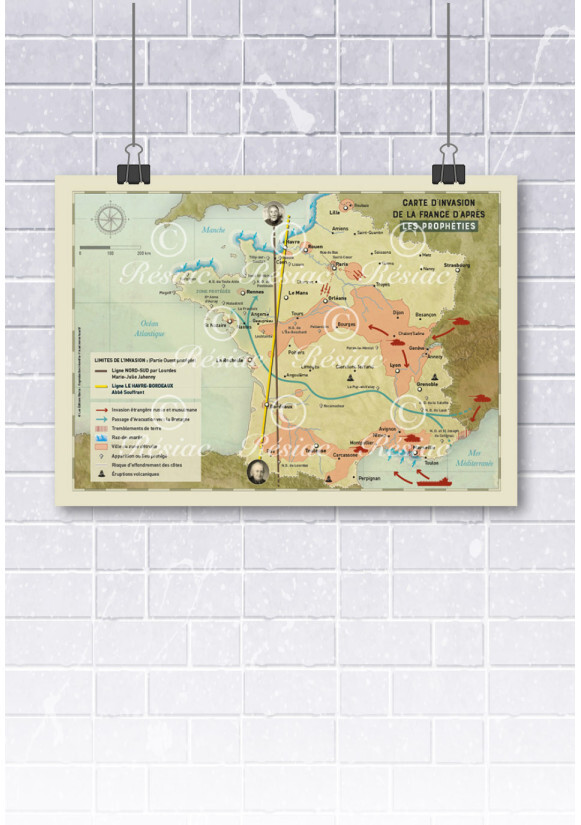 CARTE D'INVASION DE LA FRANCE D'APRES LES PROPHETIES (A4)