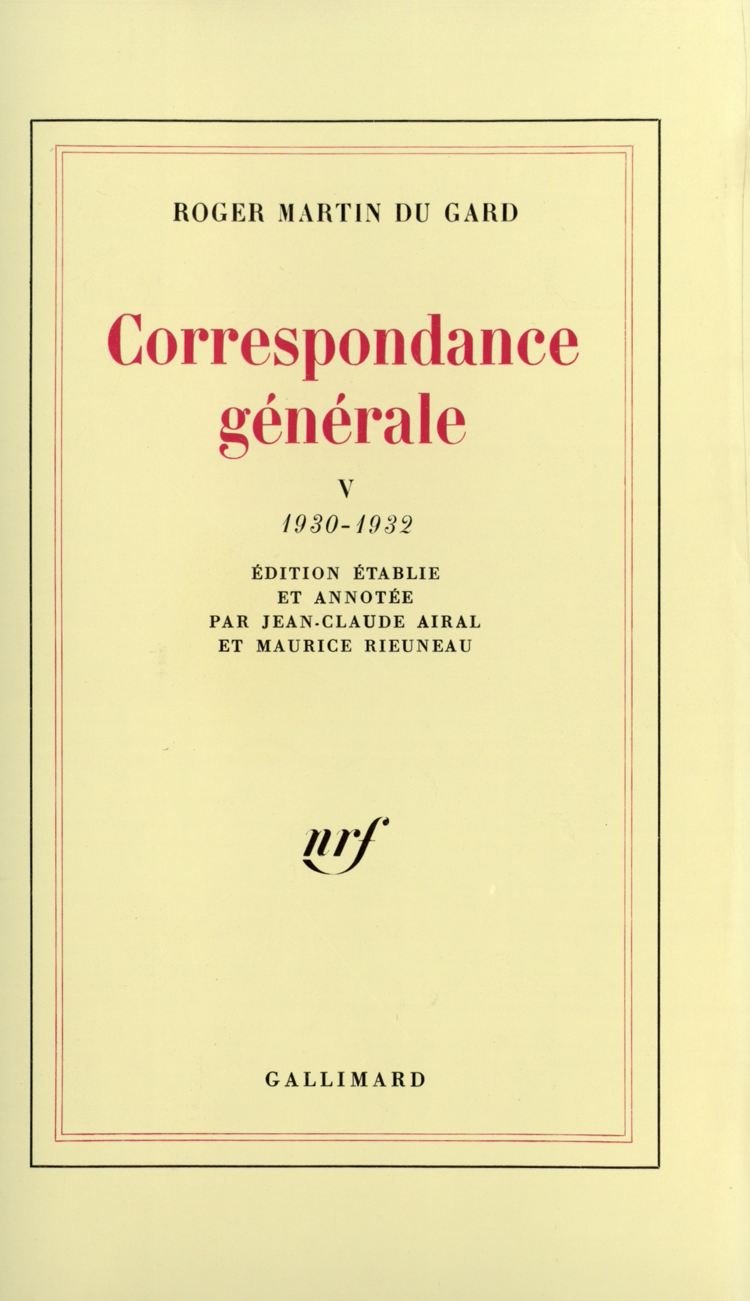 Correspondance générale