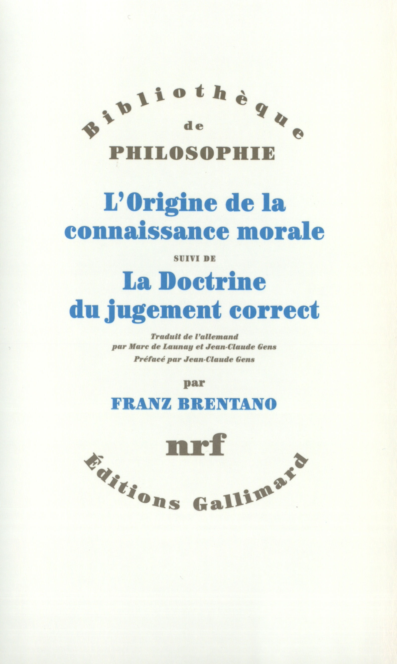 Origine de la connaissance morale/Doctrine du jugement correct