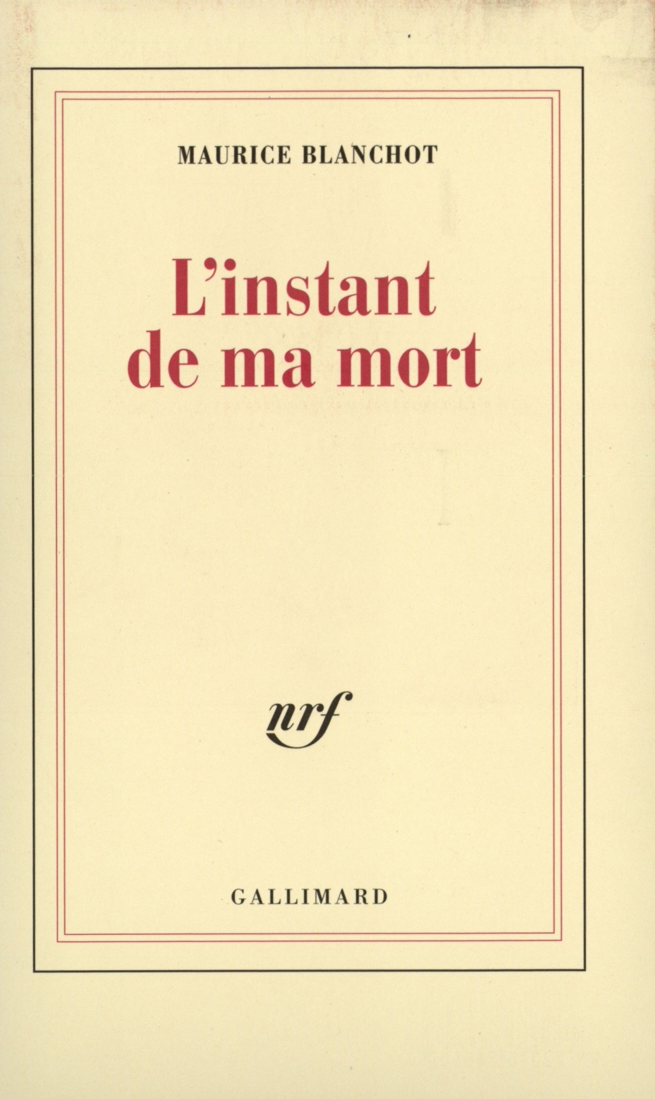 L'instant de ma mort