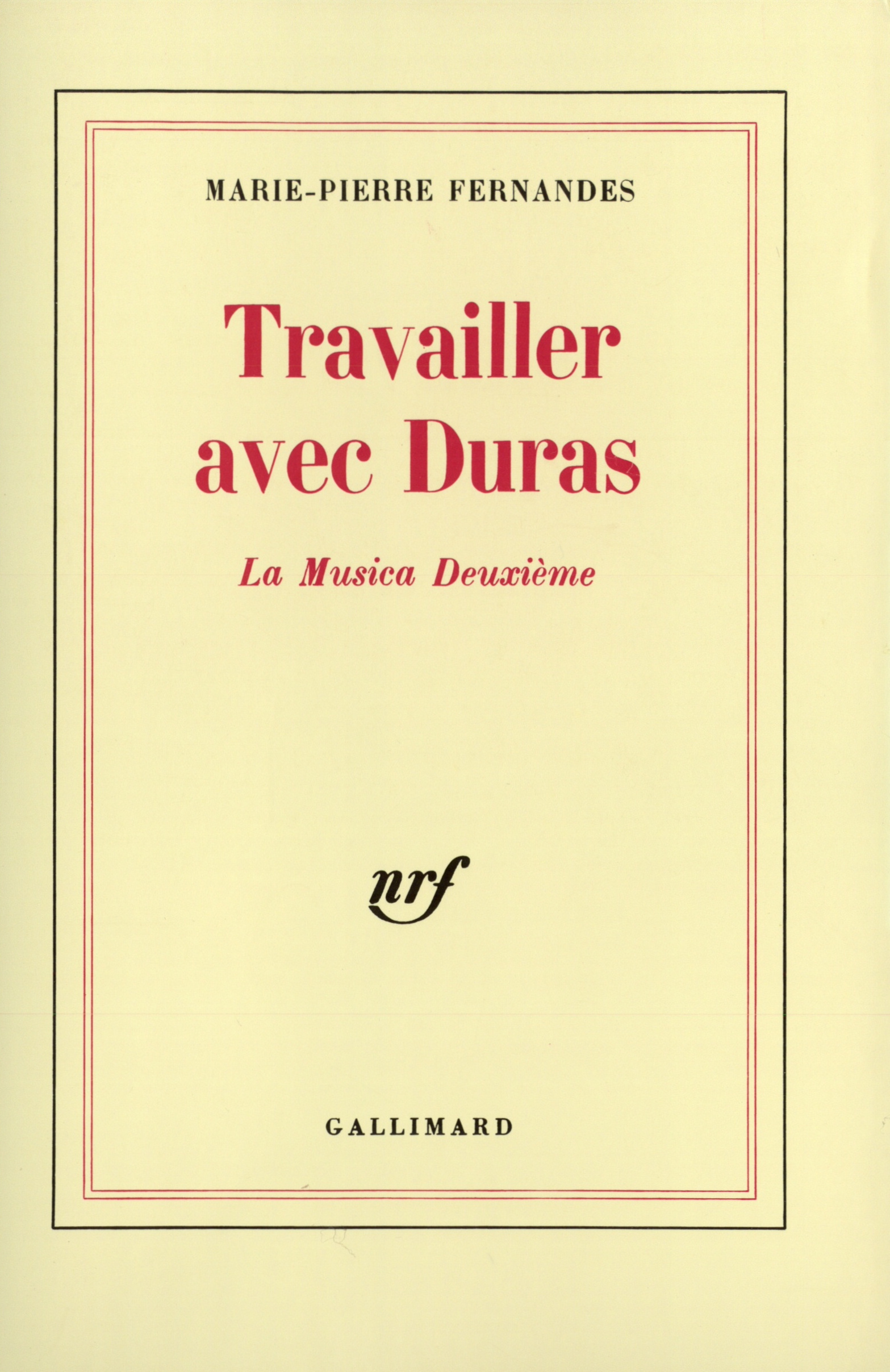 Travailler avec Duras