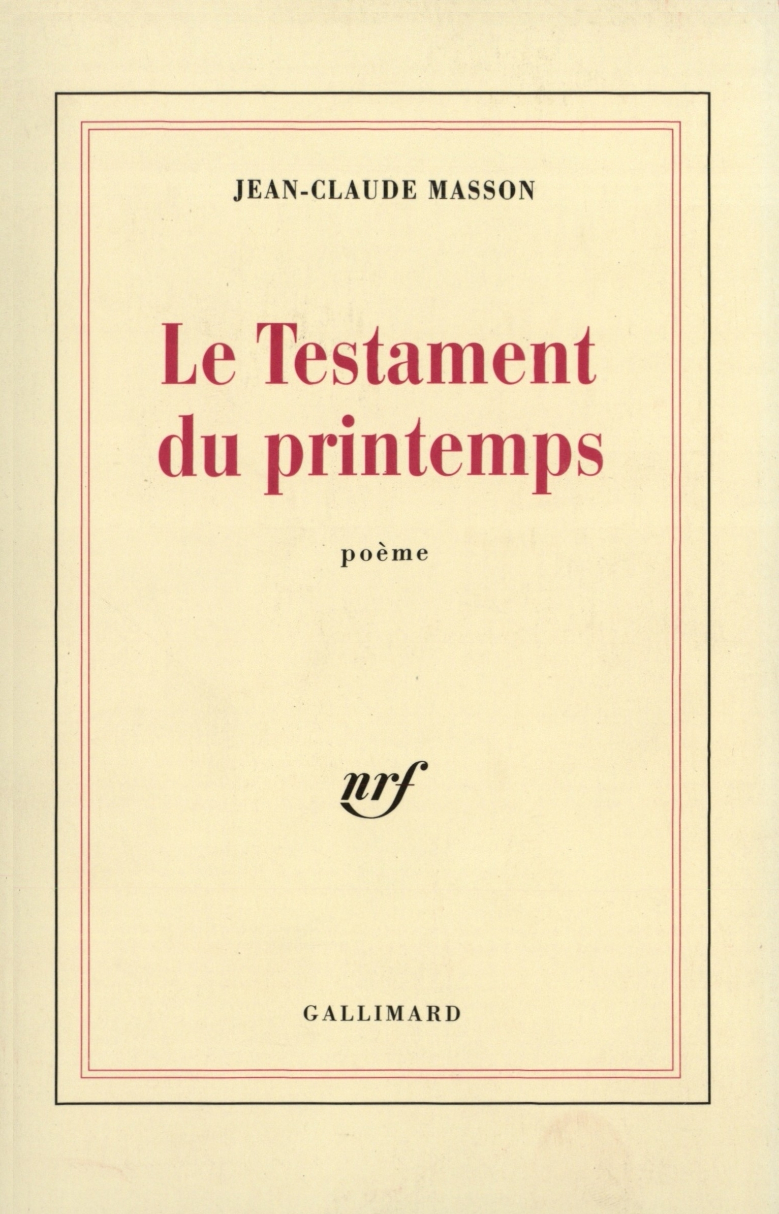 Le Testament du printemps