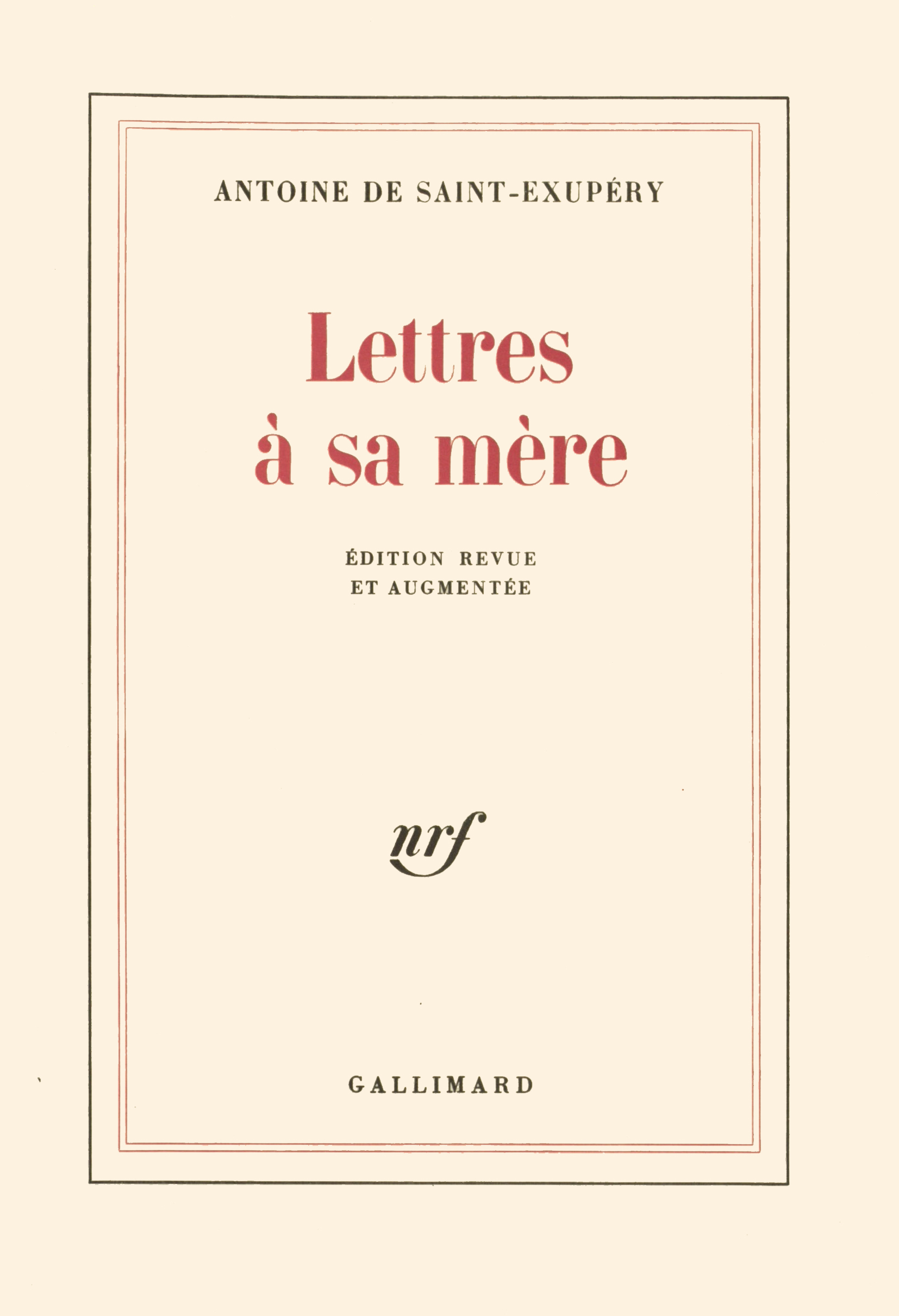 Lettres à sa mère