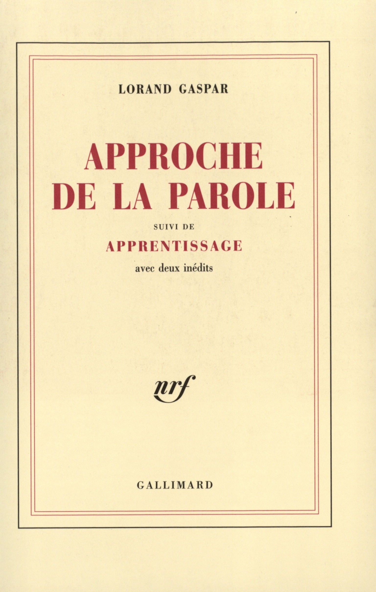 Approche de la parole/apprentissage