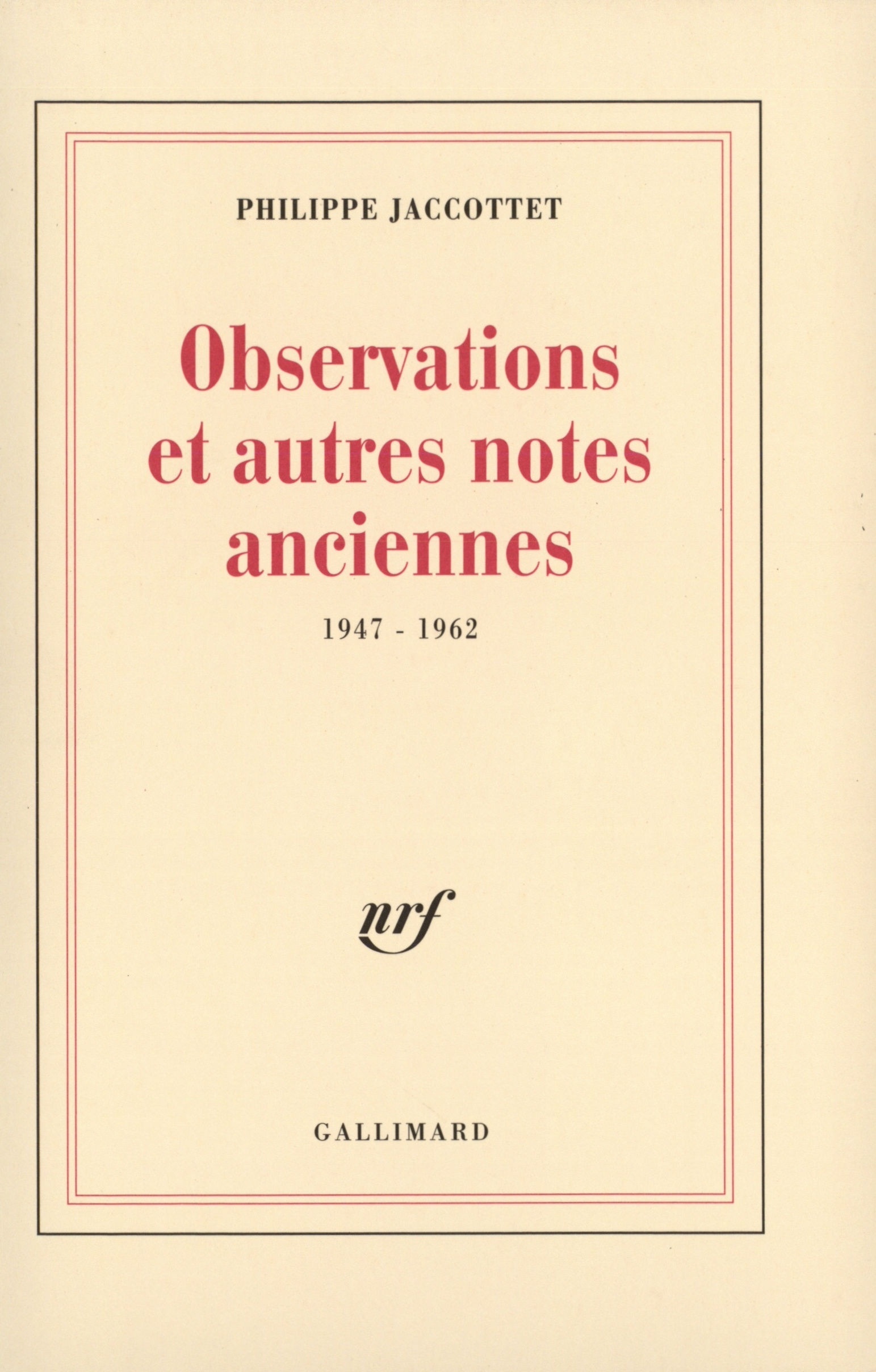 Observations et autres notes anciennes