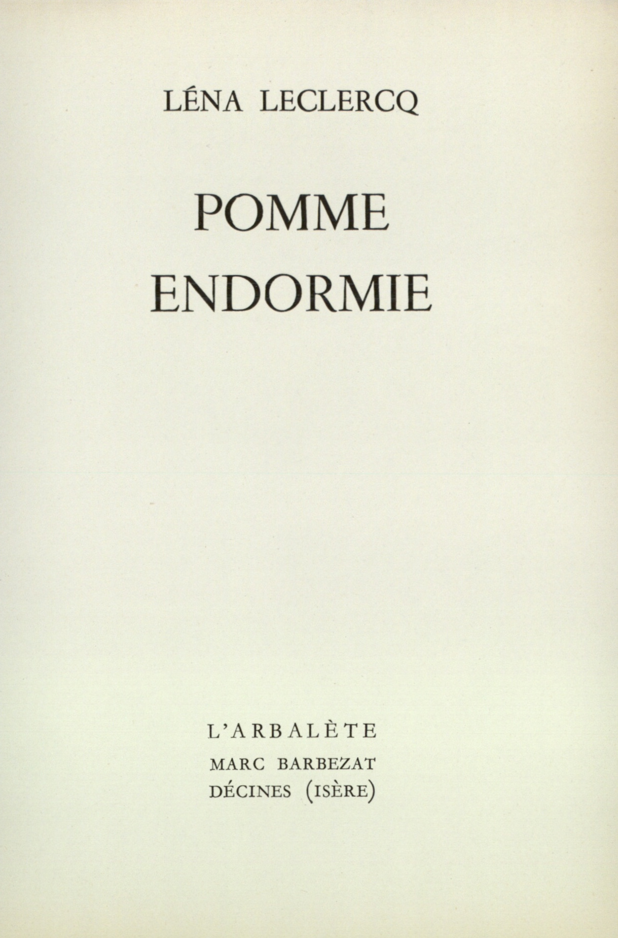 Pomme endormie