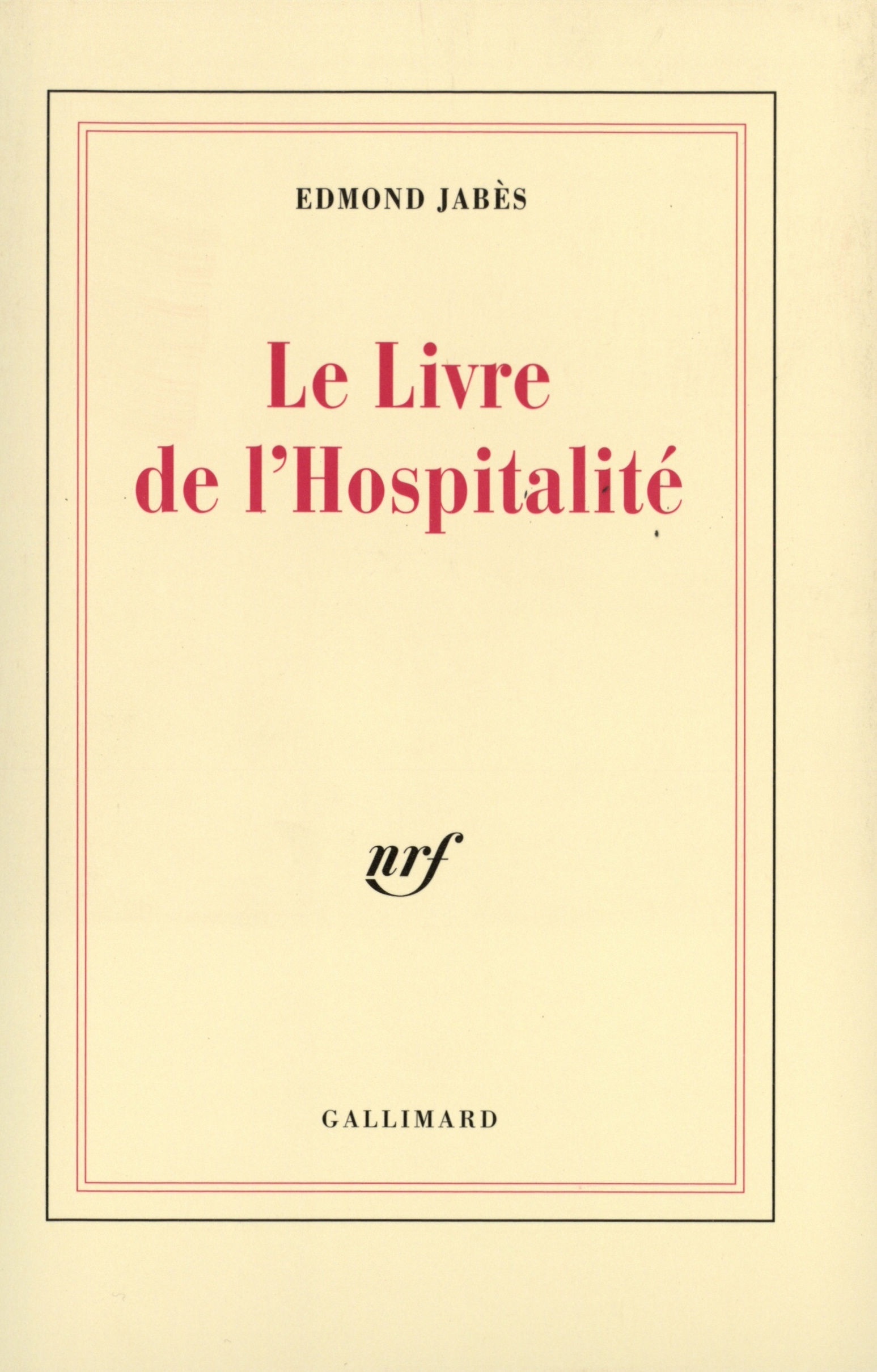 LIVRE HOSPITALITE