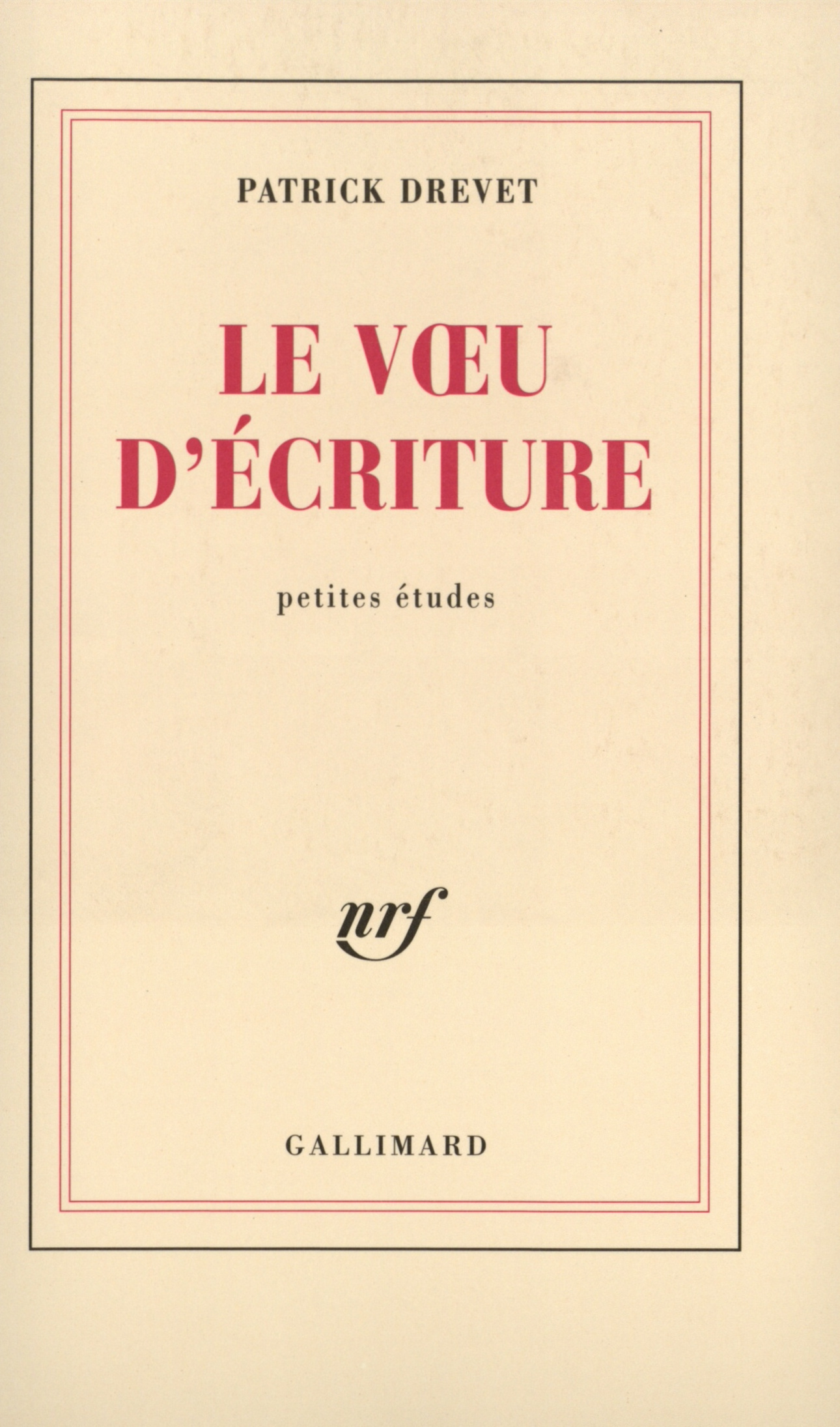 Le Voeu d'écriture