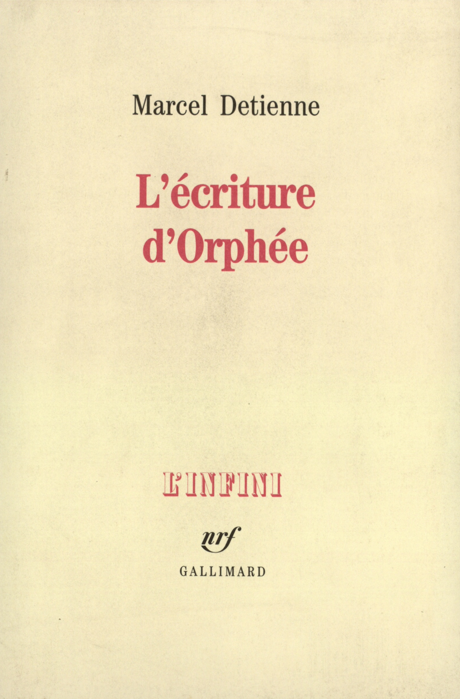 L'écriture d'Orphée