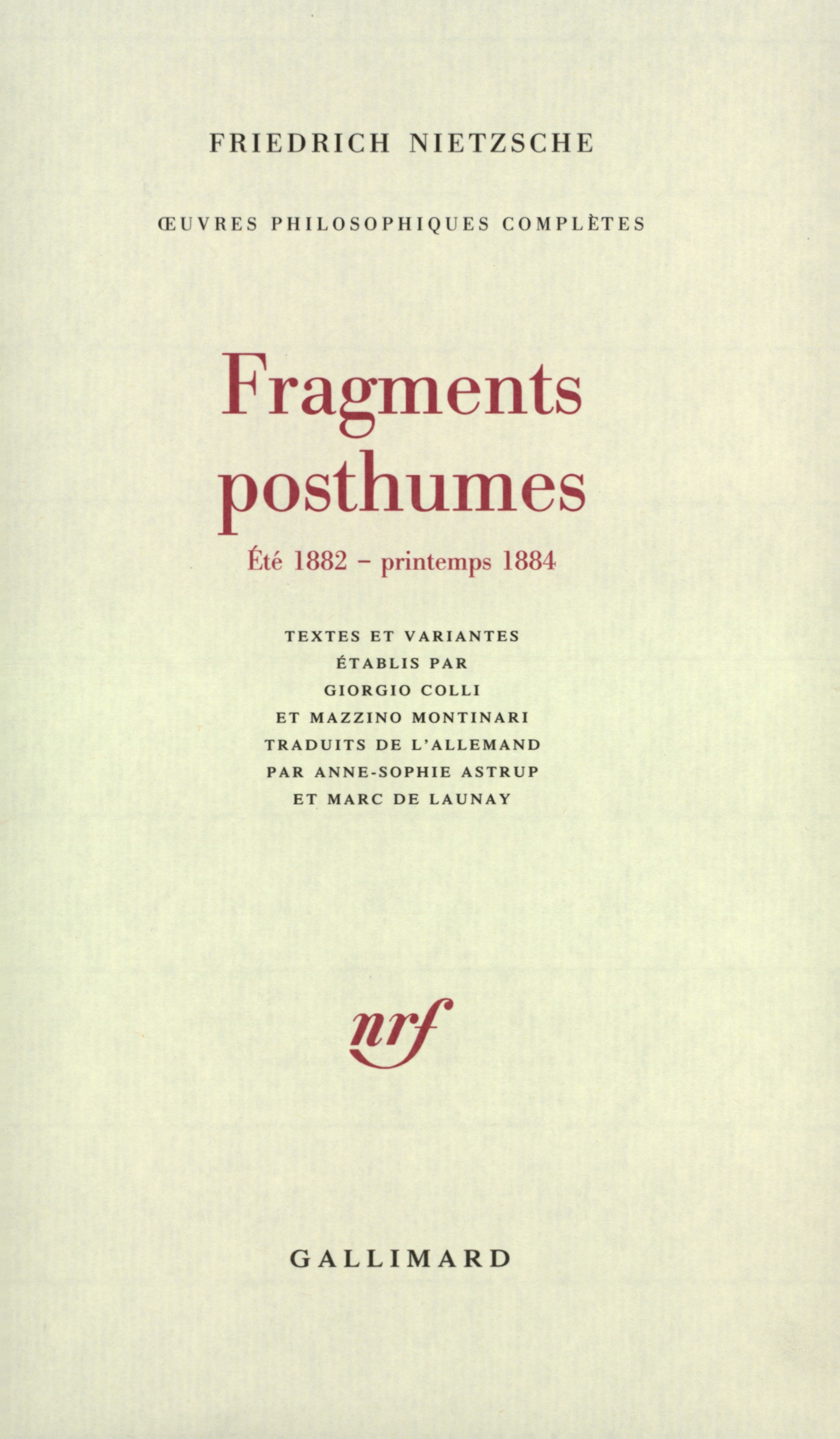 Fragments posthumes