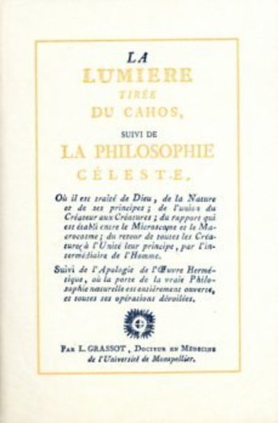 Lumiere tiree du chaos - la philosophie celeste