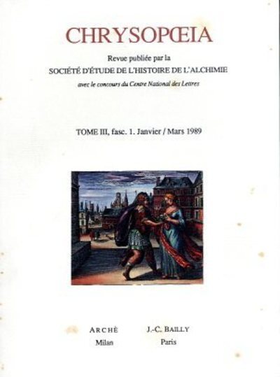 Chrysopoeia - tome 3 fasc. 1. Janvier / Mars 1989