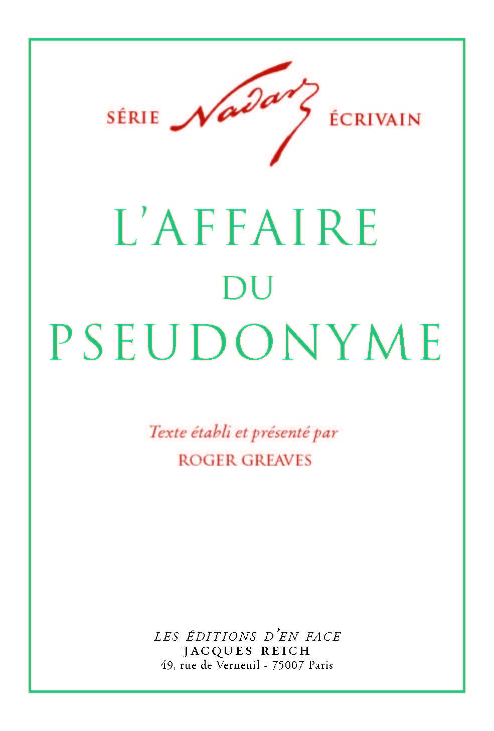 L'Affaire du pseudonyme