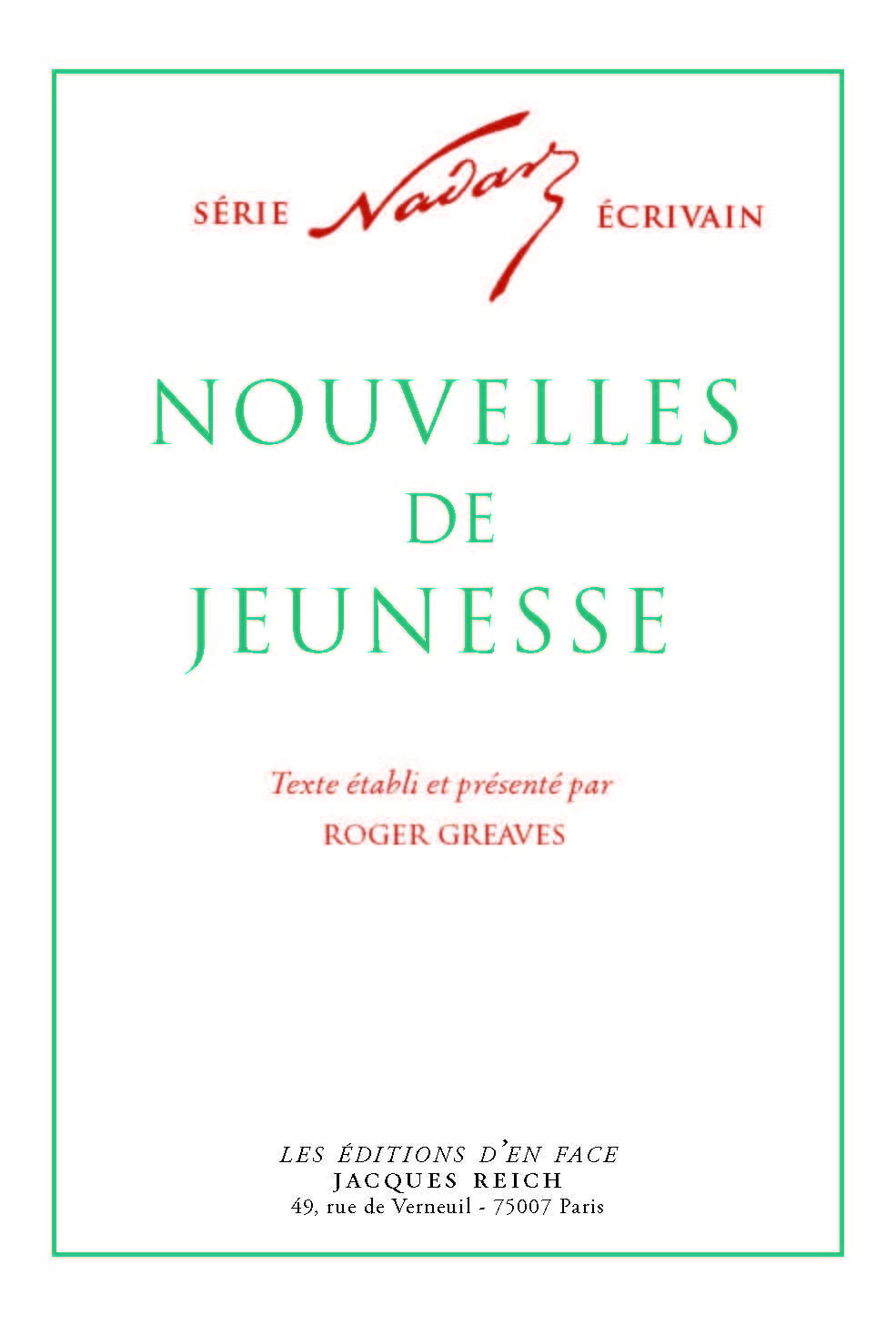 Nouvelles de jeunesse