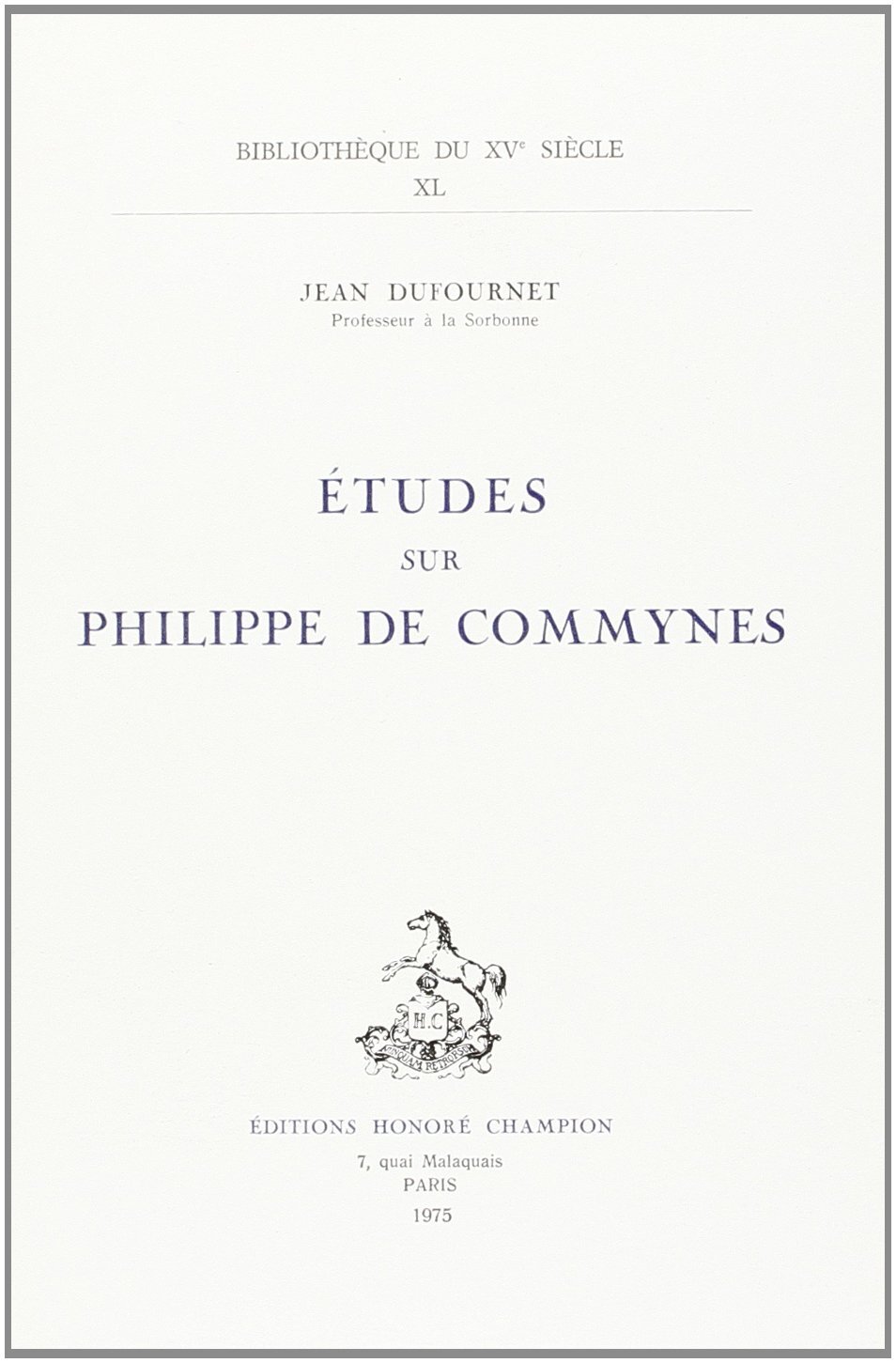 Étude sur Philippe  de Commynes.