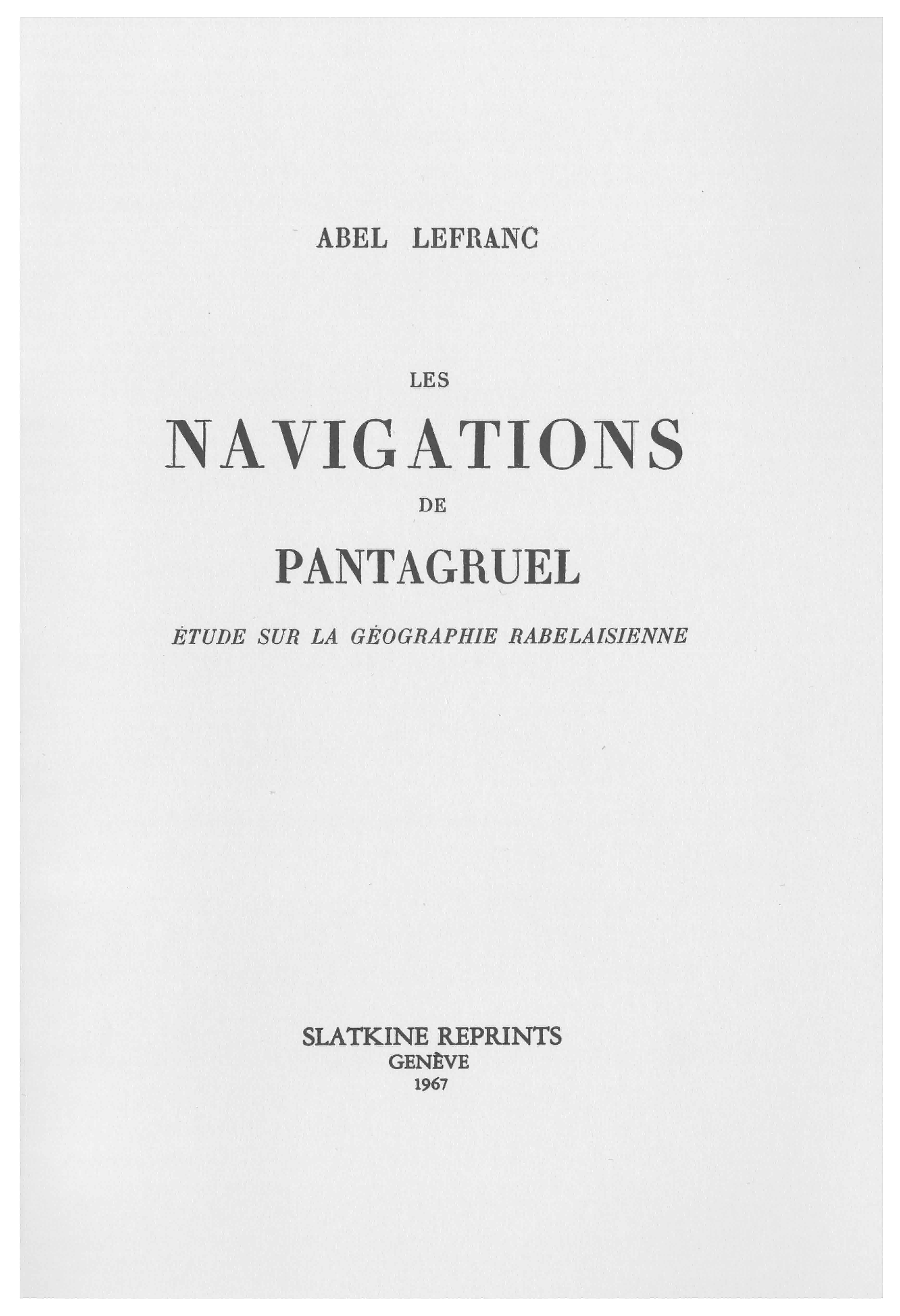 Les navigations de Pantagruel