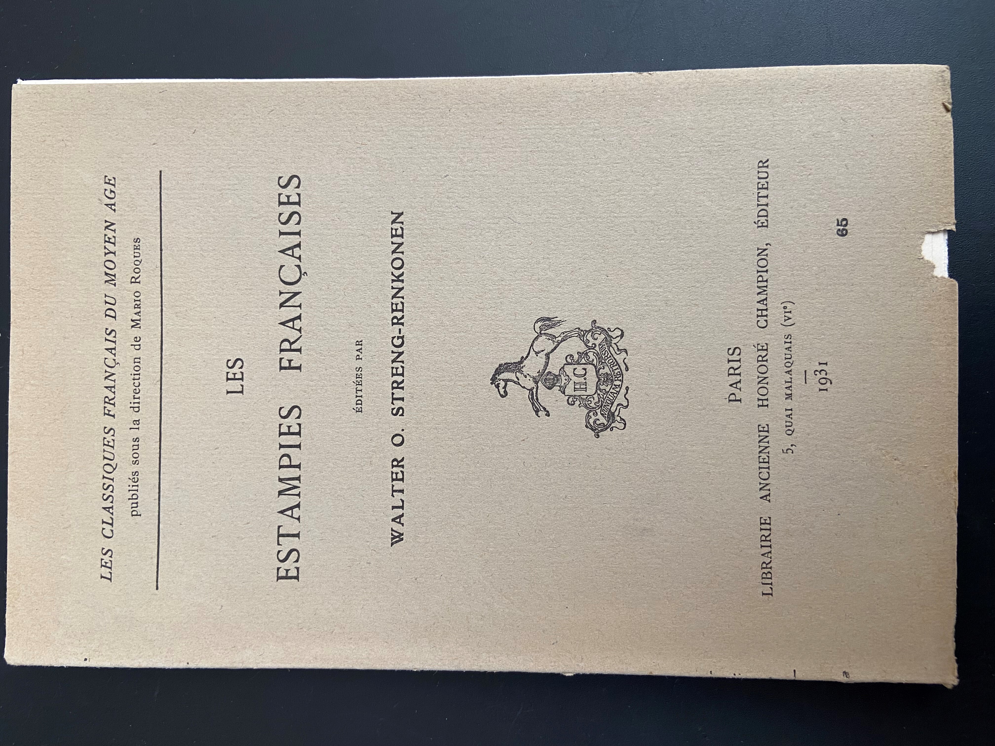 Les Estampies françaises (1931)