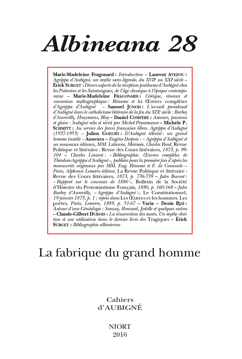 REVUE ALBINEANA N 28. LA FABRIQUE DU GRAND HOMME