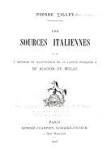 Les Sources italiennes de la Défense et illustration de la langue françoise de Joachim Du Bellay