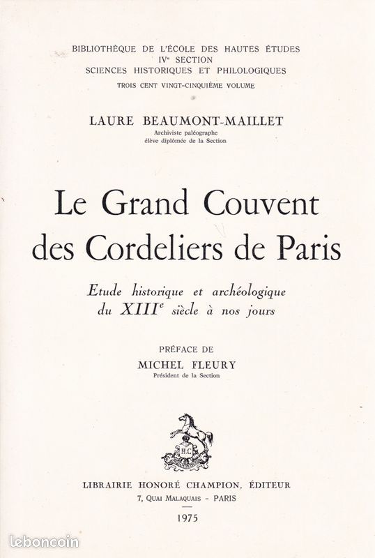 Le Grand couvent des Cordeliers de Paris