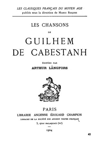 Les chansons (1924)
