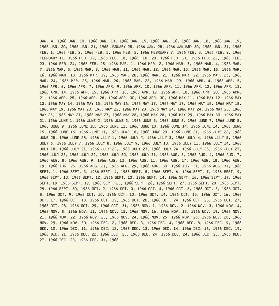 On Kawara: 1966 /anglais