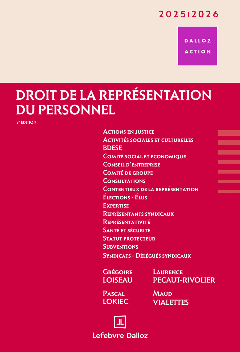 Droit de la représentation du personnel 2025/2026. 3e éd.