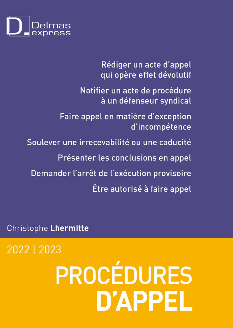 Procédures d'appel 2022/2023. 2e éd.