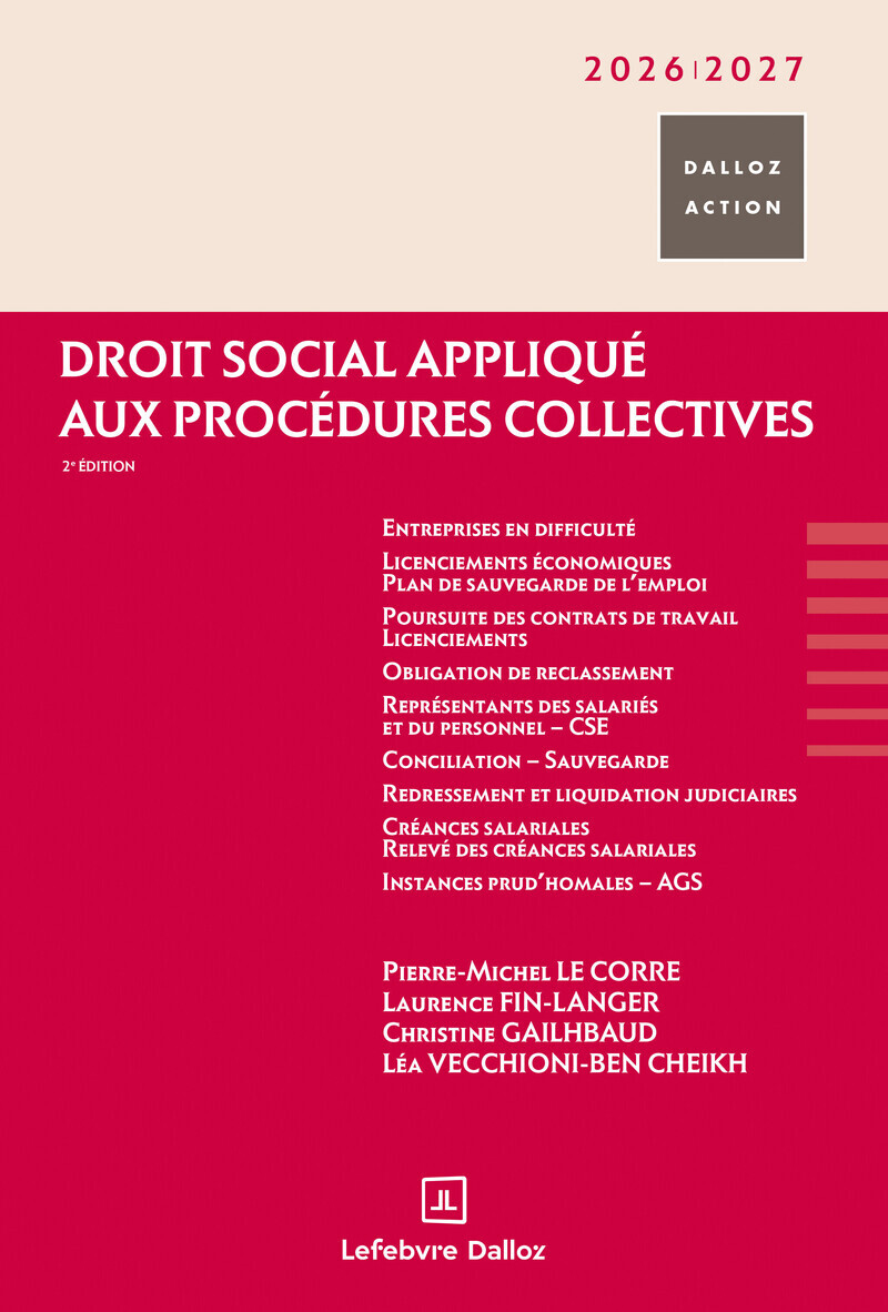 Droit social appliqué aux procédures collectives 2026/2027. 2e éd.